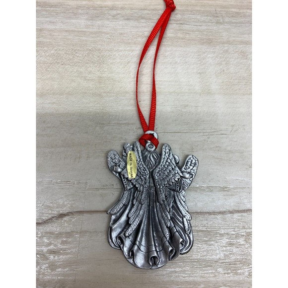 Wallace Silversmiths Pewter Christmas Tree Ornament 3 Angels - Picture 2 of 4